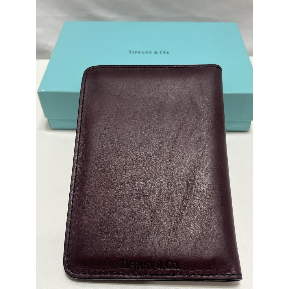 Vtg TIFFANY & CO LEATHER JOTTER WALLET PASSPORT/notebook/  WALLET Pen Holder